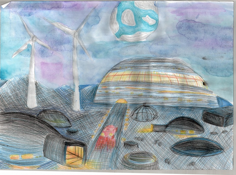 "Энергетика будущего".<br />
Автор: Мерханова Дария, 11 лет.<br />
АО "Станция Экибастузская ГРЭС-2"